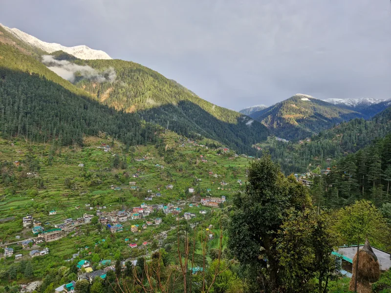 Tirthan Valley view from the café terrace